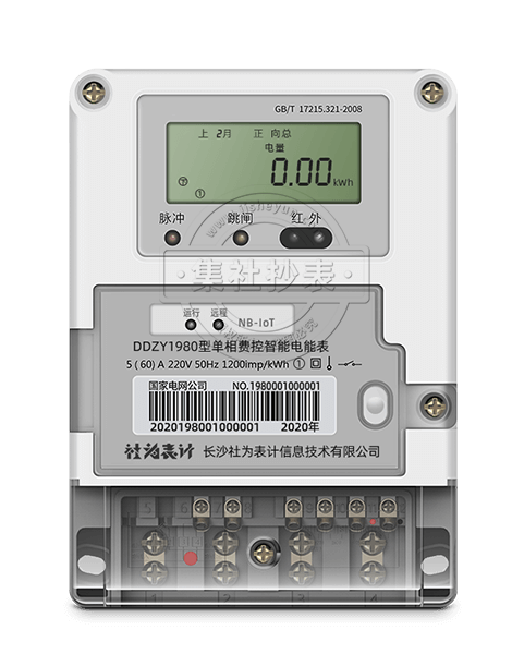 社为表计ddzy1980单相nblot无线预付费智能电表